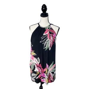 MagicSuit By Miracle Suit Floral Black Swimdress Size 12 Vacation Cruisewear